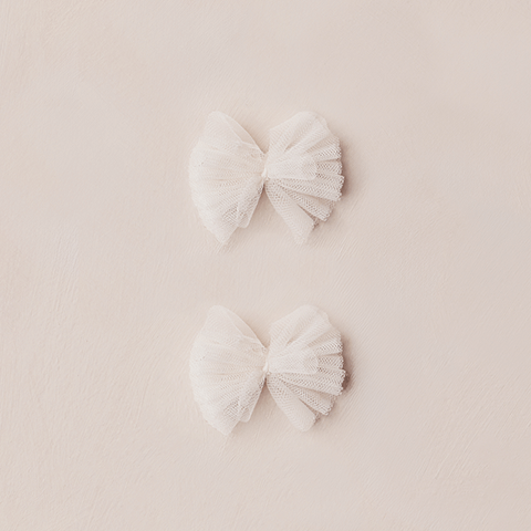 NoraLee Flutter Tulle Clips - Ivory