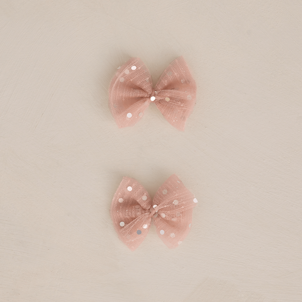 NoraLee Flutter Tulle Clips - Rose