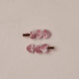 NoraLee Velvet Heart Clips - Raspberry