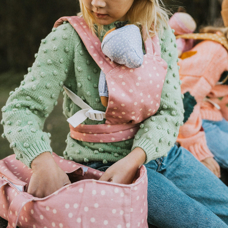 Olli Ella Dinkum Doll Carry Cot - Polka Dot