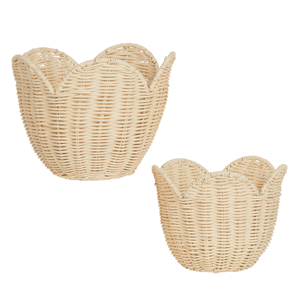 Olli Ella Lily Basket Set of Two - Buttercream