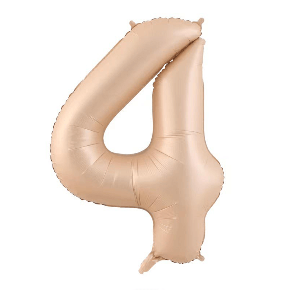 Little Sunday Number Four Balloon - Caramel