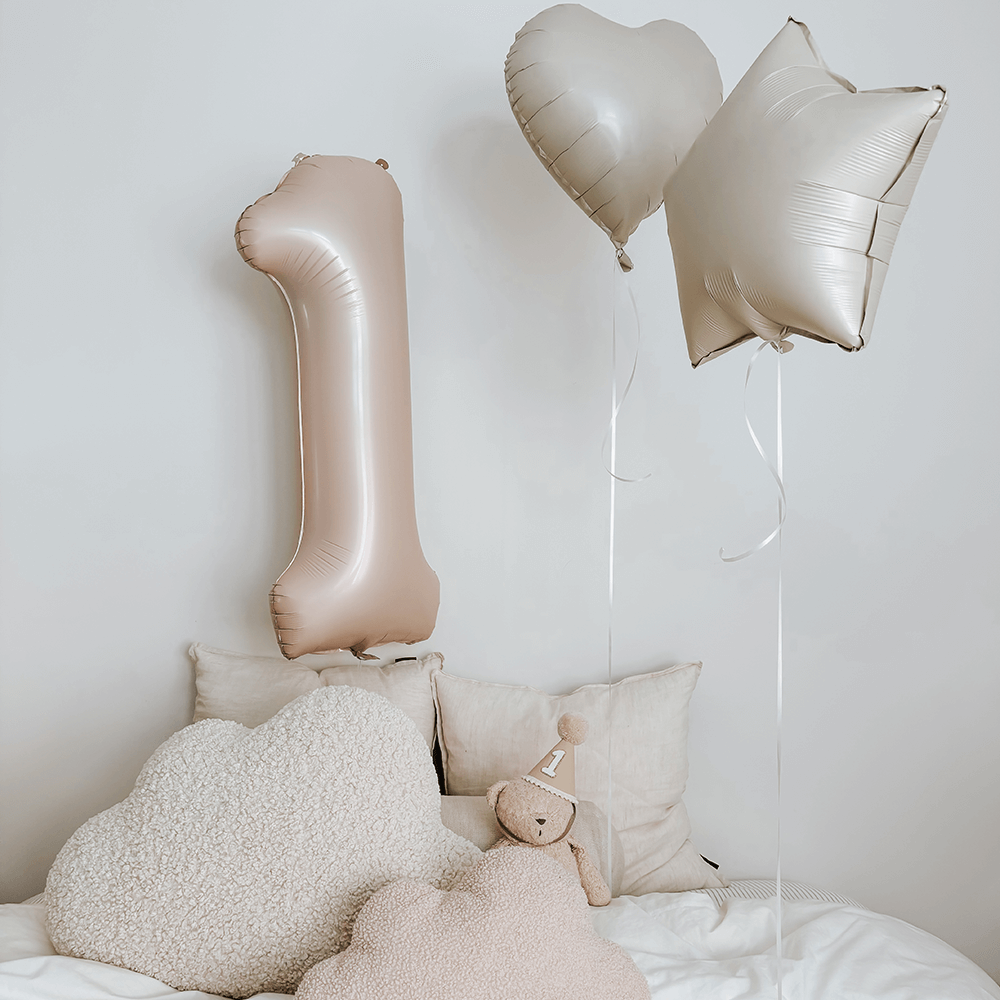 Little Sunday Number One Balloon - Caramel