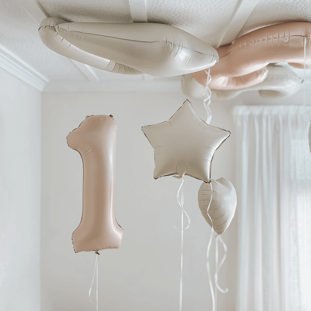 Little Sunday Number One Balloon - Caramel