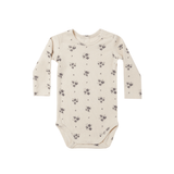 Quincy Mae Ribbed Long Sleeve Bodysuit - Navy Ditsy