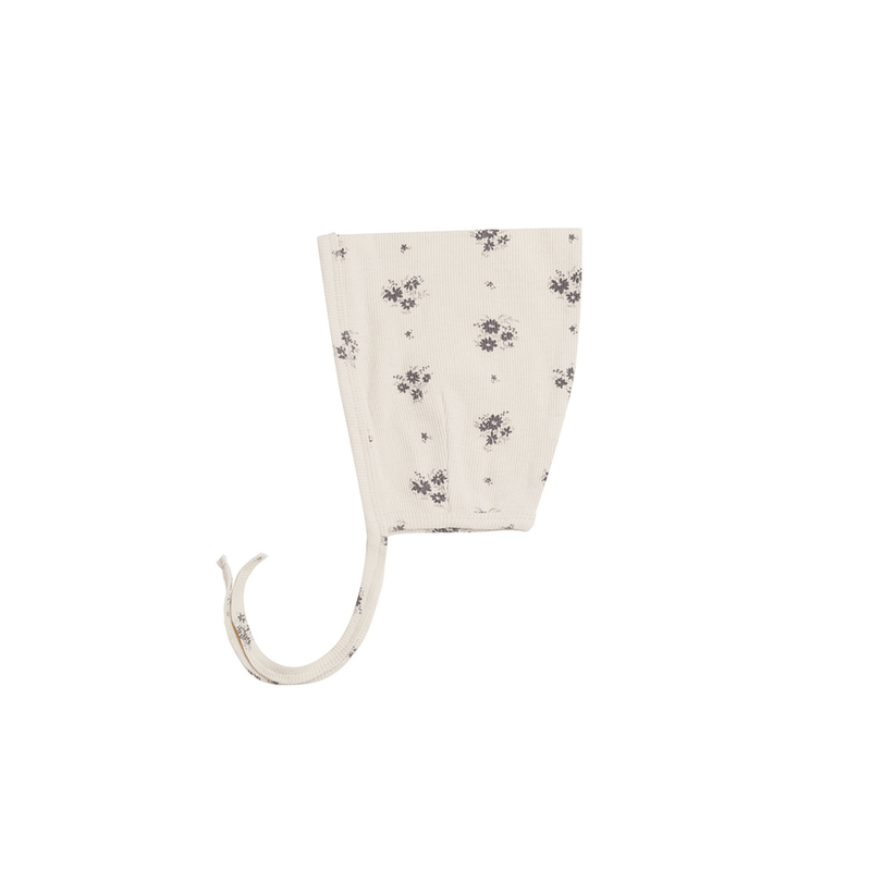 Quincy Mae Ribbed Pixie Bonnet - Navy Ditsy