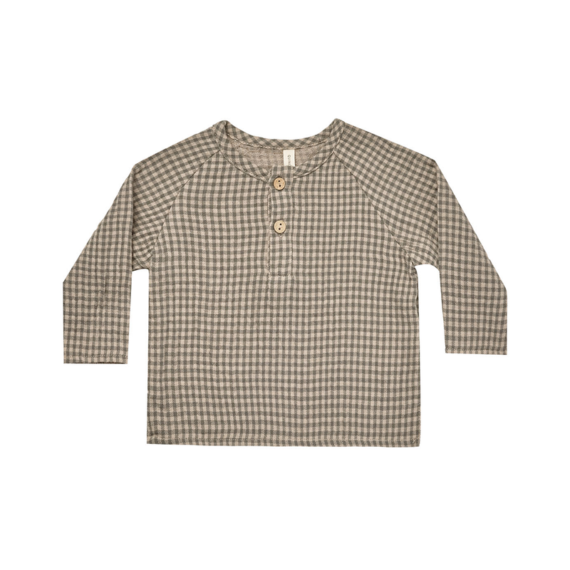 Quincy Mae Zion Shirt - Forest Micro Plaid