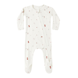 Quincy Mae Bamboo Zip Footie - Winter Wonderland