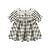 Quincy Mae Callie Short Sleeve Dress - Forest Check