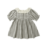 Quincy Mae Callie Short Sleeve Dress - Forest Check