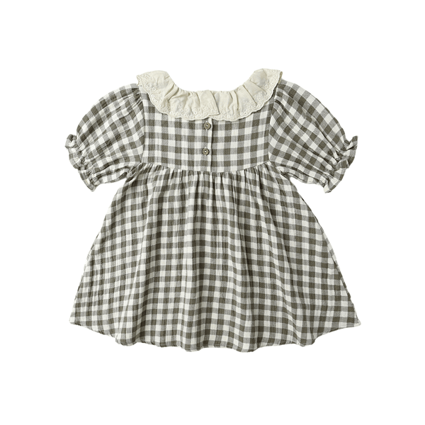 Quincy Mae Callie Short Sleeve Dress - Forest Check