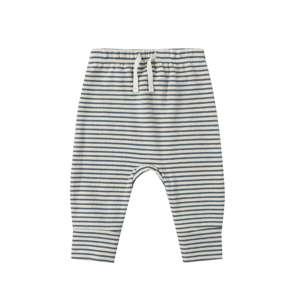 Quincy Mae Drawstring Pant - Ocean Micro Stripe