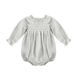 Quincy Mae Eden Romper - Blue Gingham