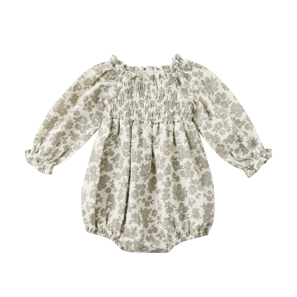 Quincy Mae Eden Romper - Green Floral