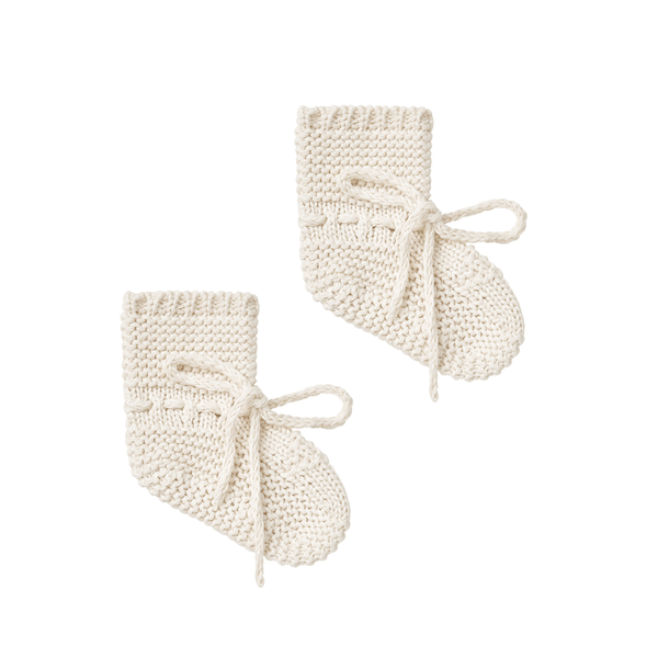 Quincy Mae Knit Booties - Natural