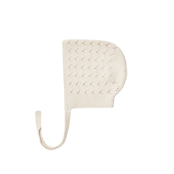 Quincy Mae Pointelle Knit Bonnet - Natural