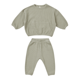 Quincy Mae Waffle Slouch Set - Sage