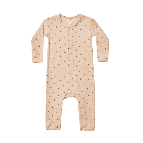 Quincy Mae Ribbed Baby Jumpsuit - Strawberries