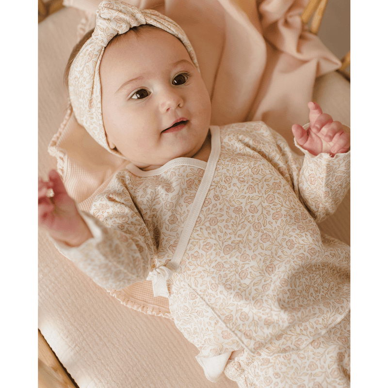 Quincy Mae Wrap Top & Footed Pant Set - Primrose