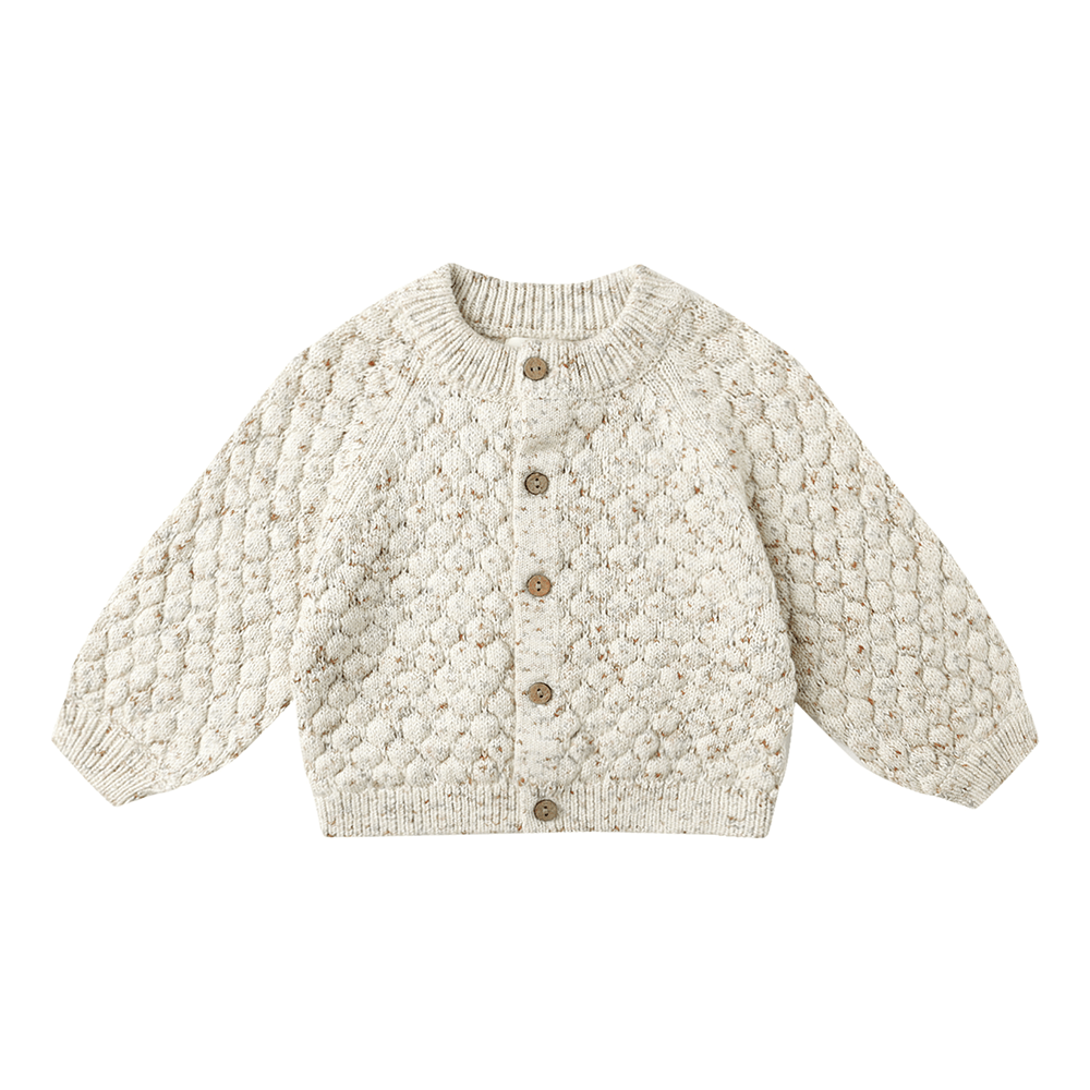 Quincy Mae Bubble Knit Cardigan - Natural Confetti
