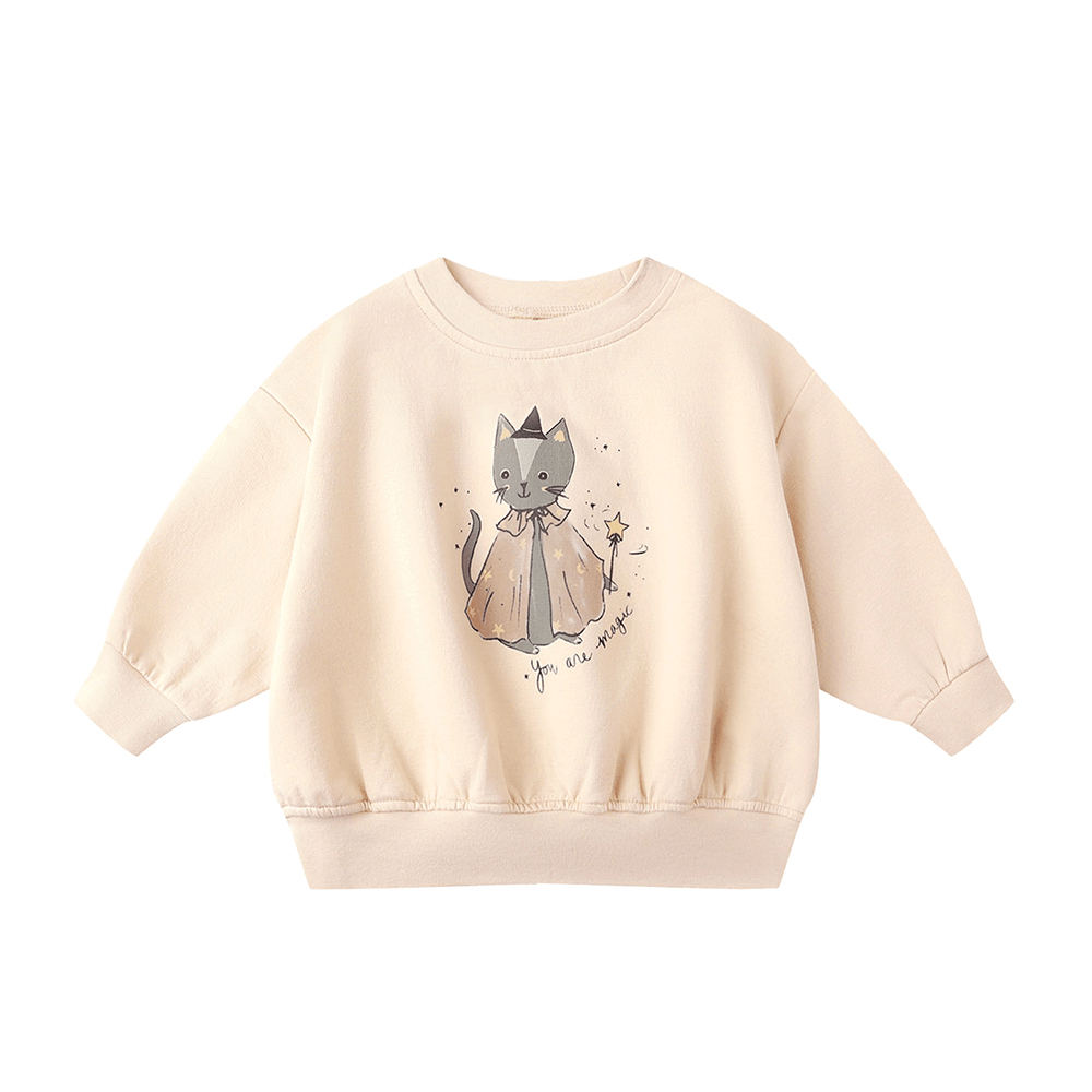 Quincy Mae Relaxed Fleece Sweatshirt - Magic Cat