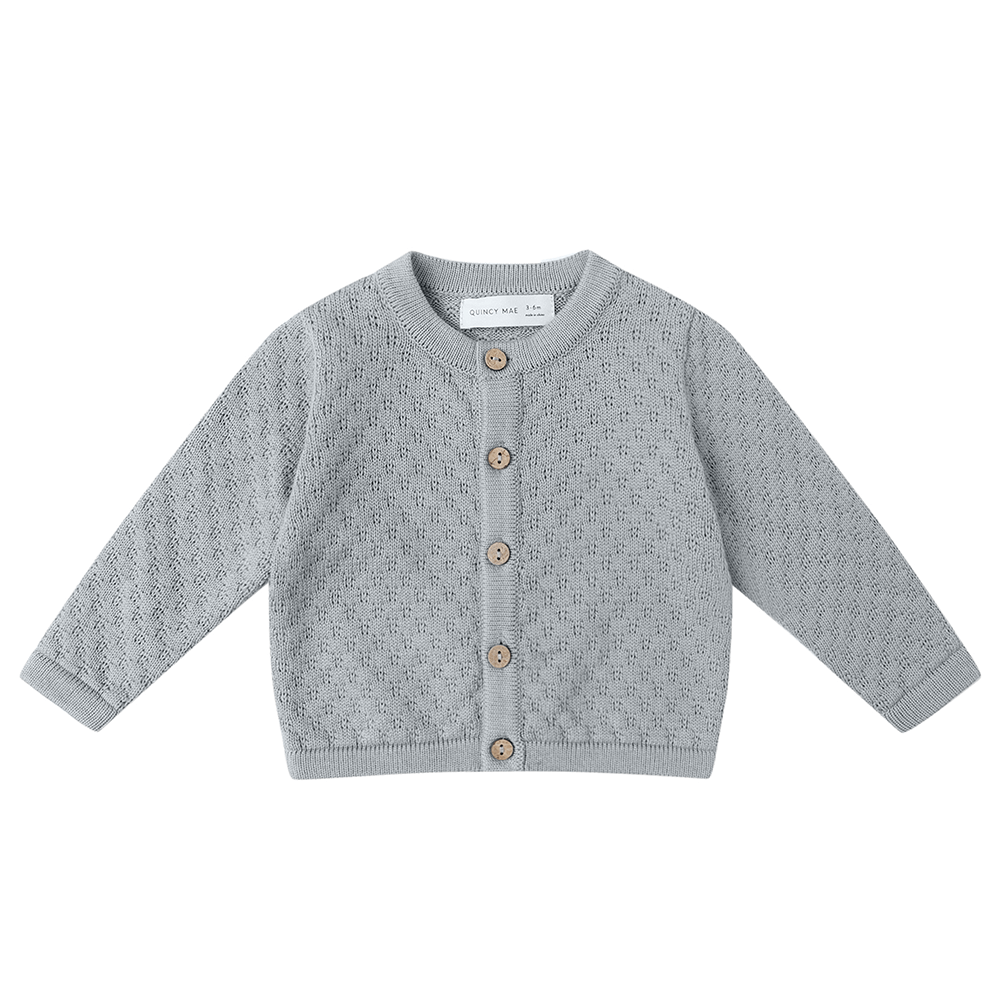 Quincy Mae Knit Cardigan - Steel Blue