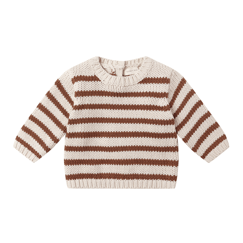 Quincy Mae Rex Sweater - Cedar Stripe