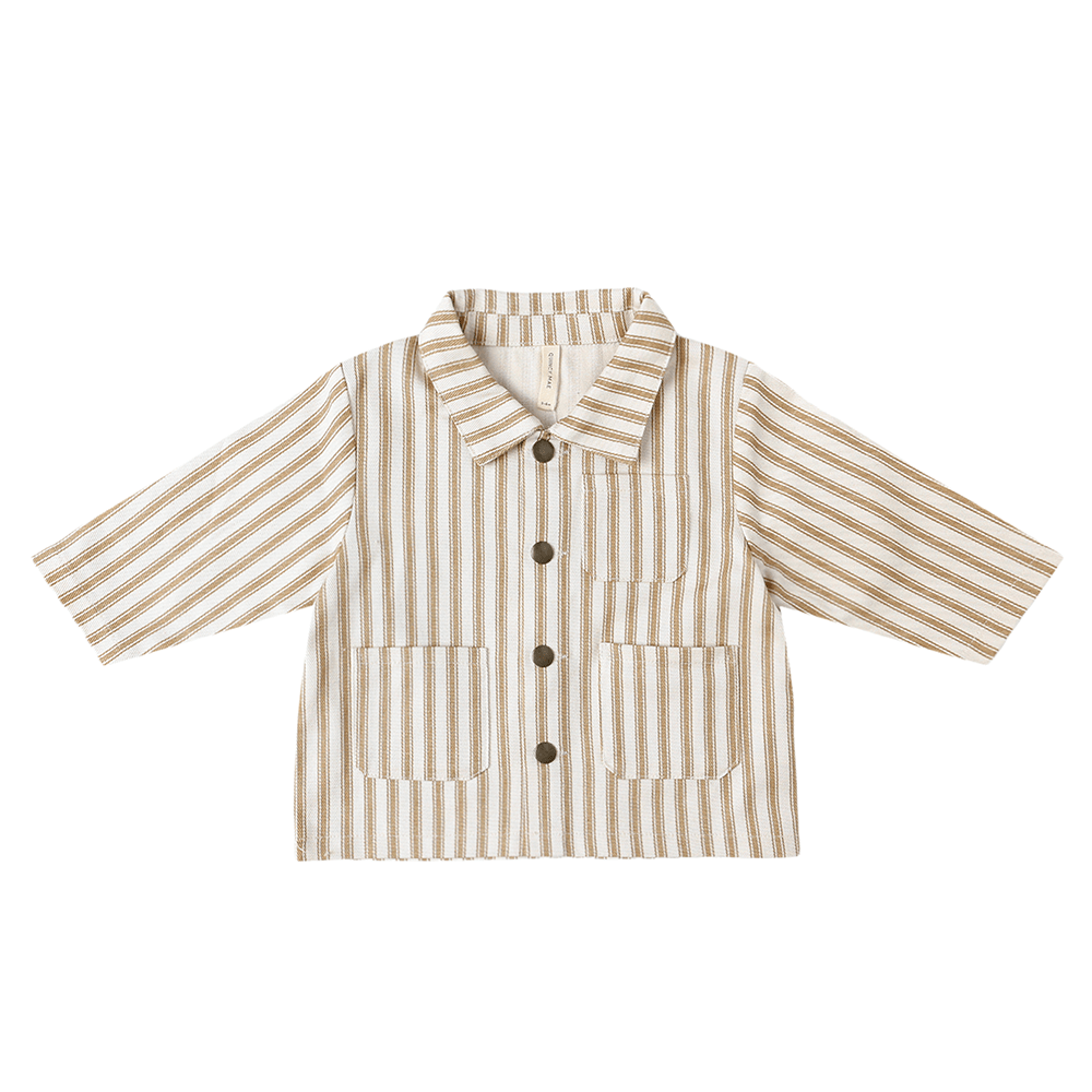 Quincy Mae Utility Jacket - Gold Pinstripe