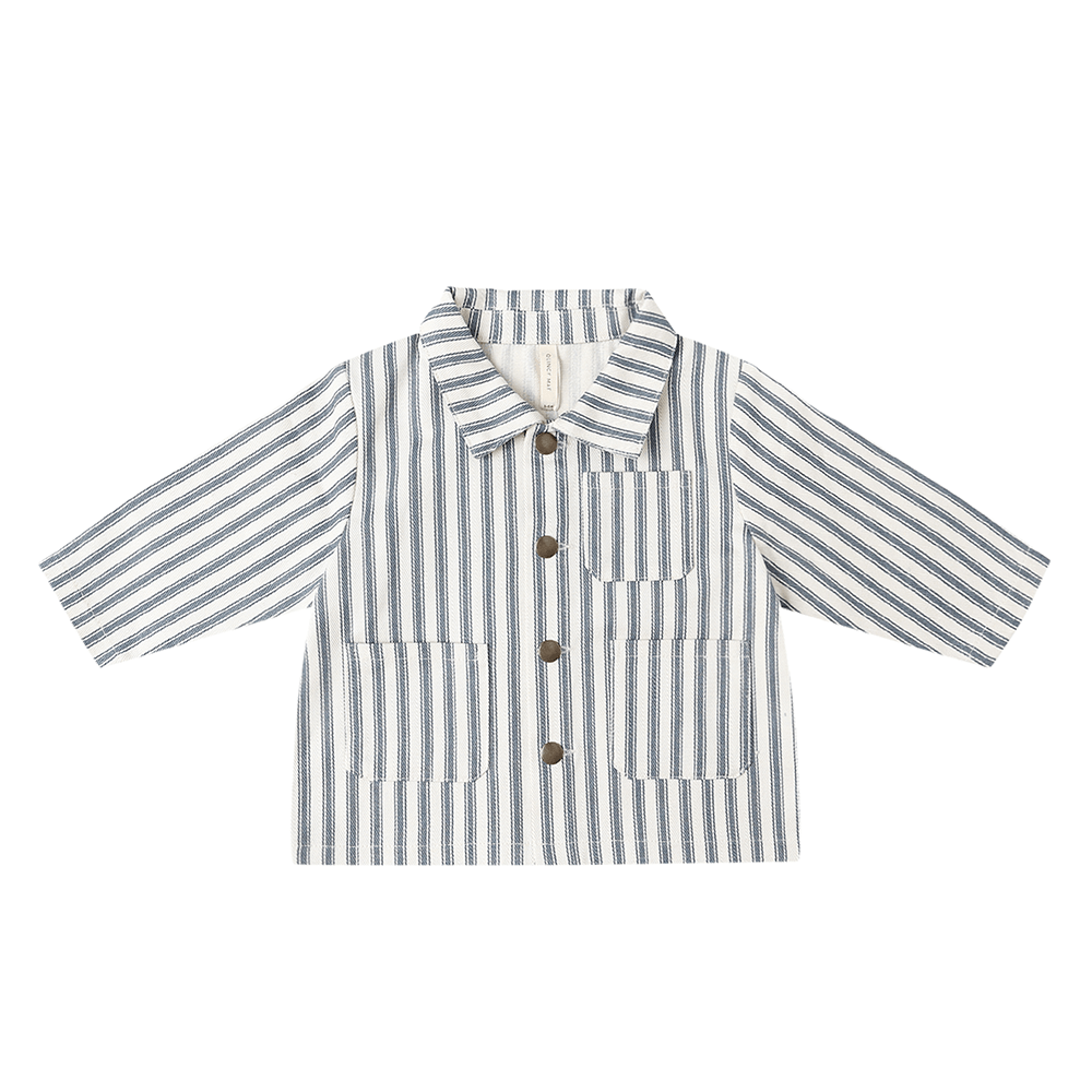 Quincy Mae Utility Jacket - Ocean Pinstripe