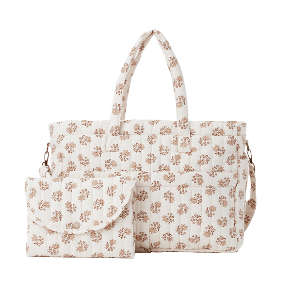 Quincy Mae Diaper Bag + Changing Pad Set - Daylily