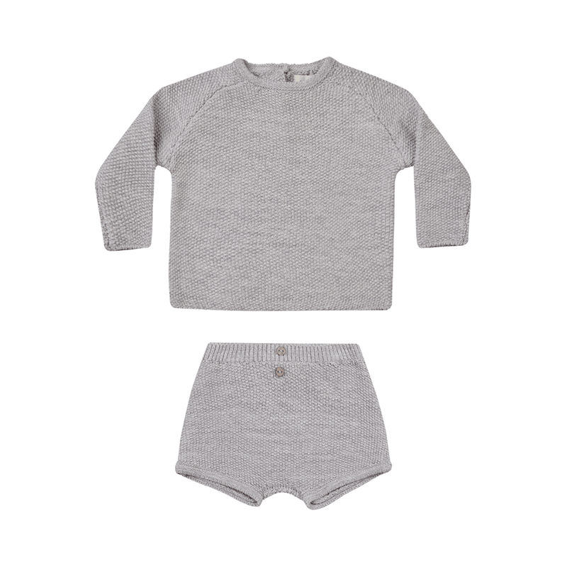 Quincy Mae Summer Knit Set - Heathered Periwinkle