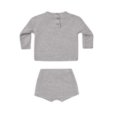 Quincy Mae Summer Knit Set - Heathered Grey