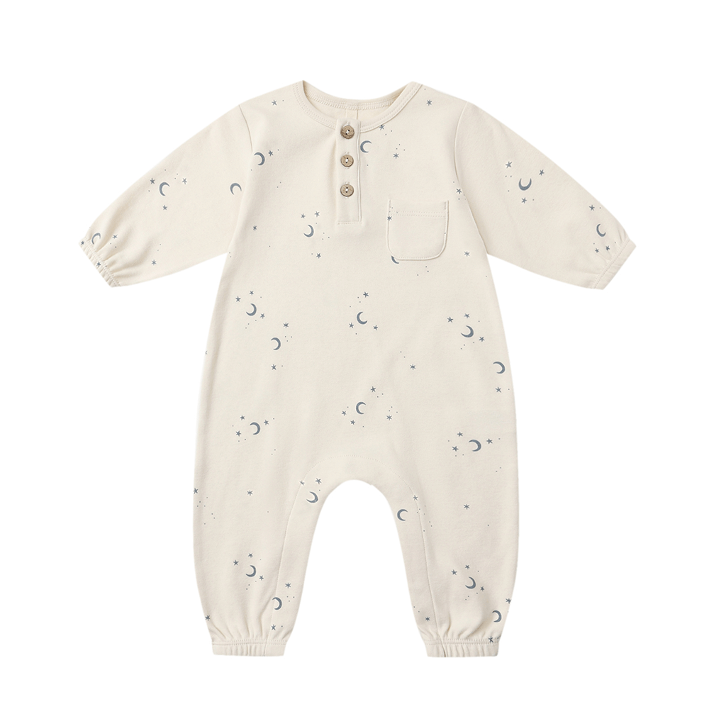 Quincy Mae Long Sleeve Pocket Jumpsuit - Moons
