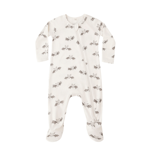 Quincy Mae Bamboo Zip Footie - Bats