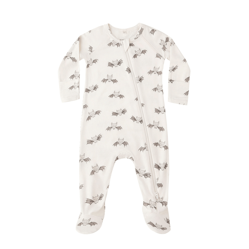Quincy Mae Bamboo Zip Footie - Bats