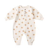 Quincy Mae Relaxed Fleece Jumpsuit - Smiley Pumpkins