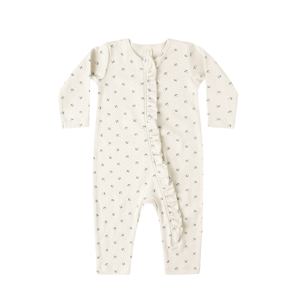 Quincy Mae Ruffle Jumpsuit - Blue Ditsy