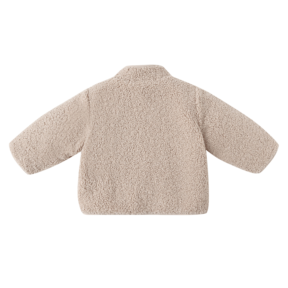 Quincy Mae Shearling Zip Jacket - Oat