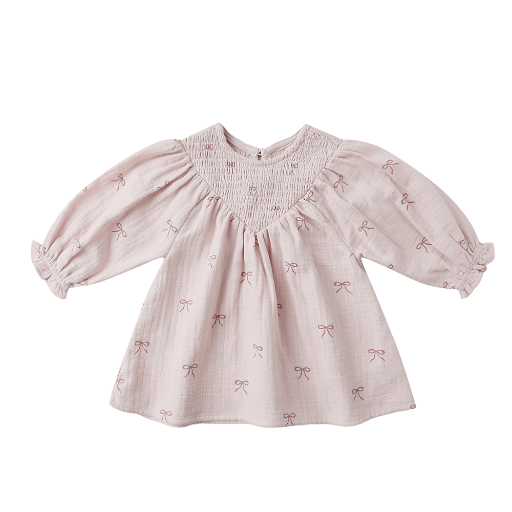 Quincy Mae V Smocked Dress - Bows