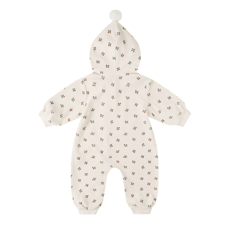 Quincy Mae Velour Zip Jumpsuit - Holly Berry