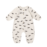 Quincy Mae Waffle Long Sleeve Jumpsuit - Bats