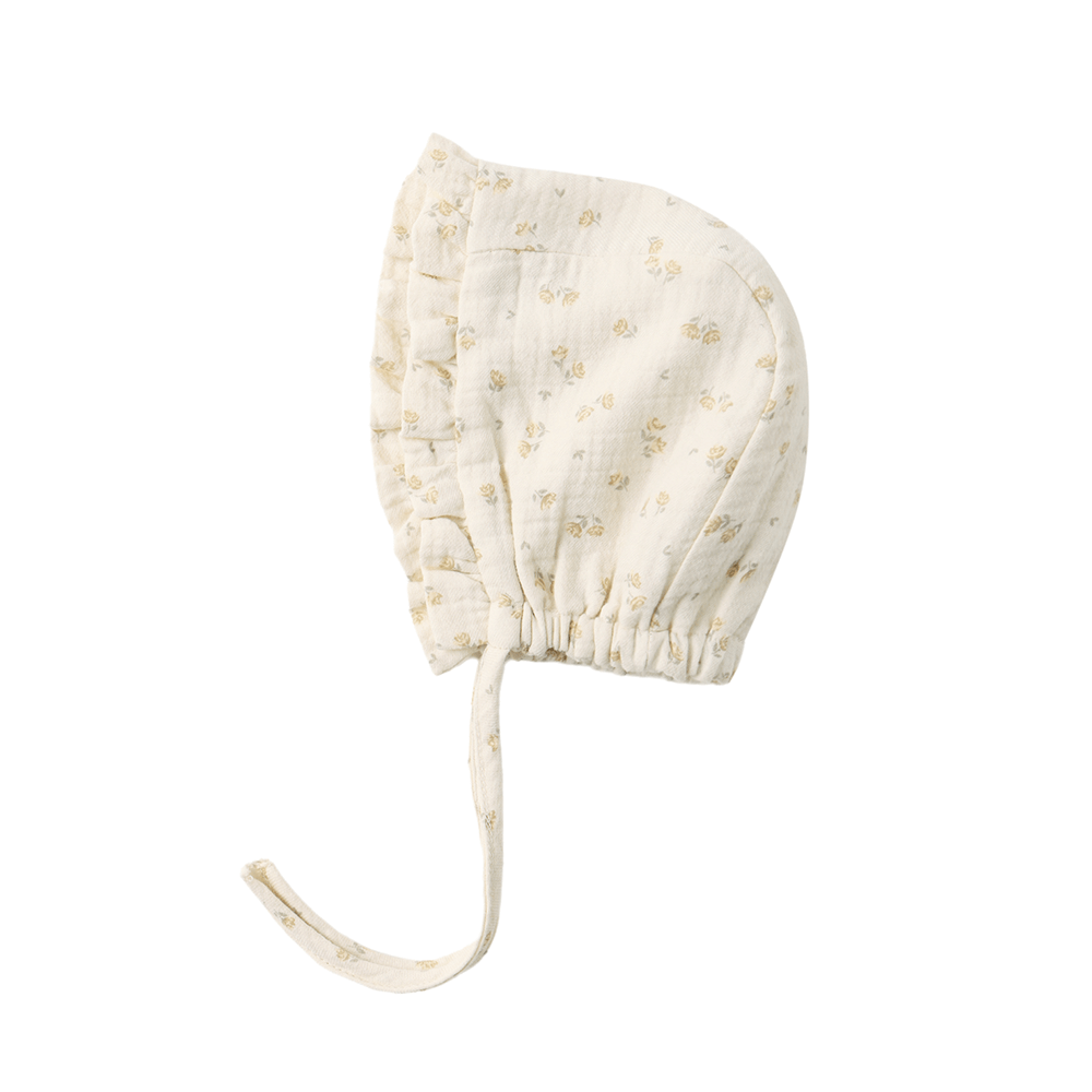 Quincy Mae Woven Ruffle Bonnet - Golden Floral