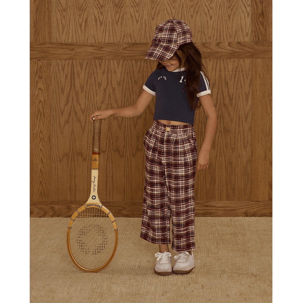 Rylee + Cru  Brooklyn Trouser - Burgundy Plaid