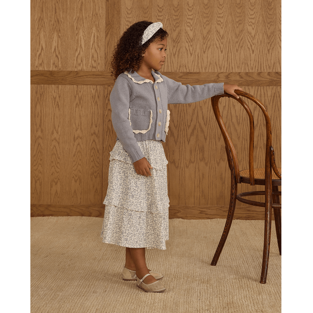 Rylee + Cru Collared Cardigan - Dusty Blue