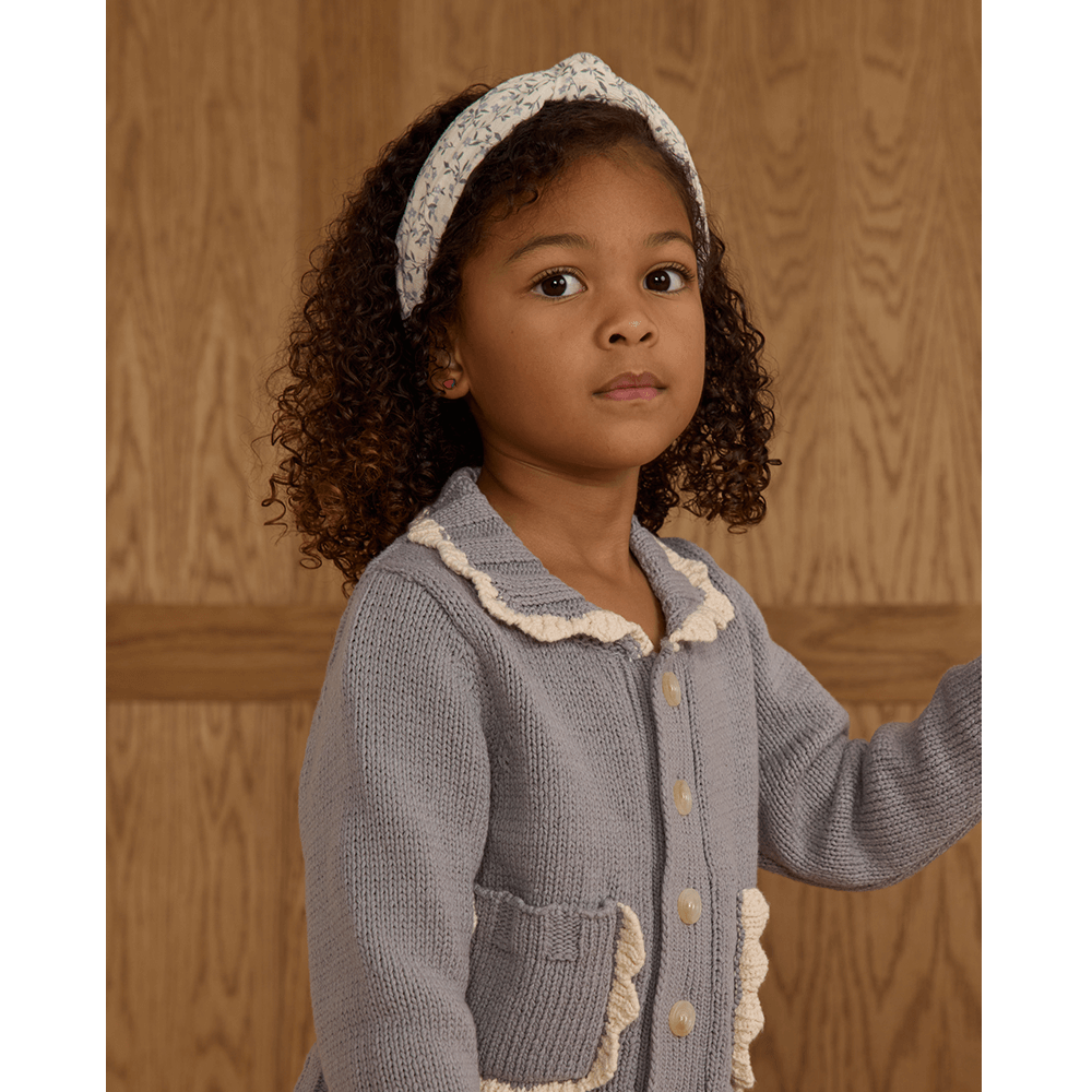Rylee + Cru Collared Cardigan - Dusty Blue