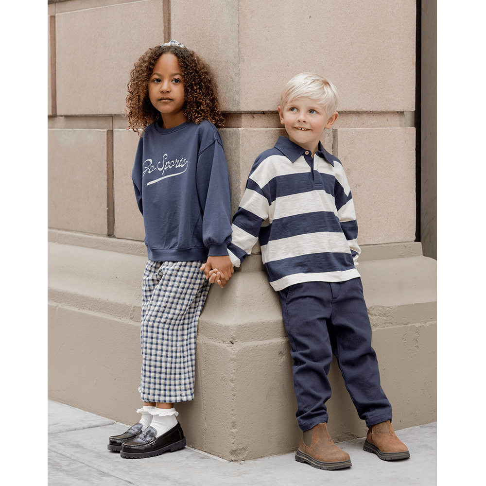 Rylee + Cru Rugby Polo - Navy Stripe