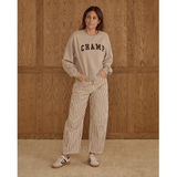 Rylee + Cru Womens Barrel Pant - Burgundy Pinstripe