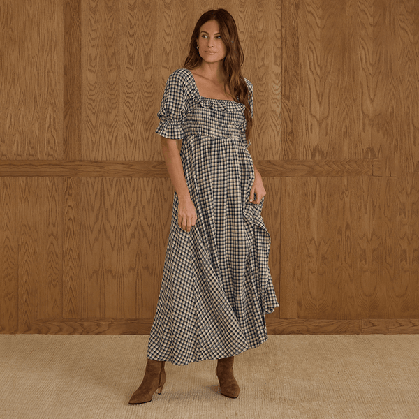 Rylee + Cru Womens Birdie Dress - Navy Check