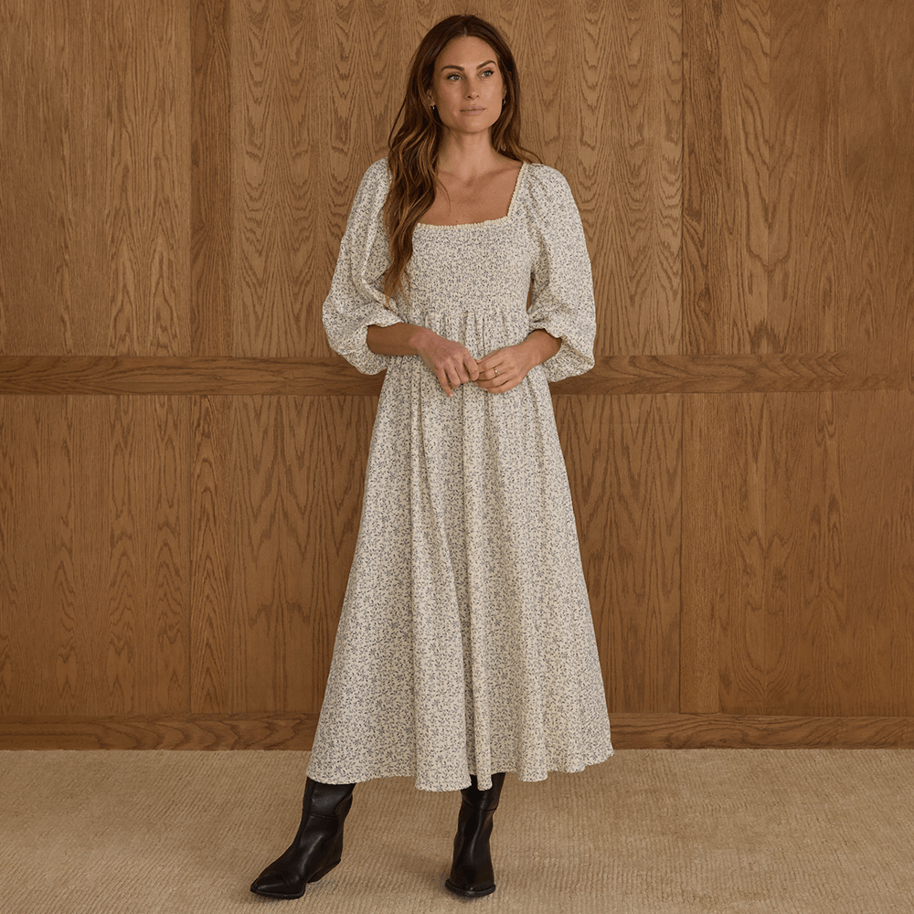 Rylee + Cru Womens Della Dress - Blue Vines