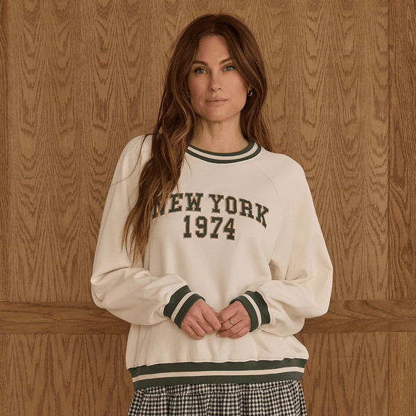 Rylee + Cru Womens Oversized Raglan Sweatshirt - New York